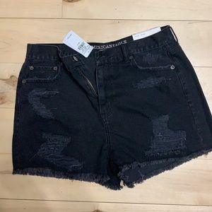 American eagle black denim shorts